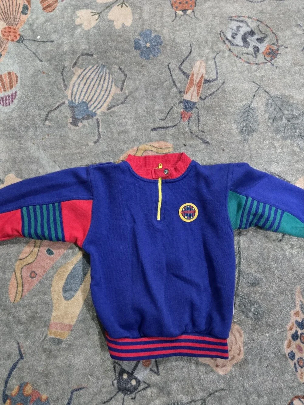 Vintage Gymboree Colorblock Pullover Sweatshirt in Blue, Green & Red